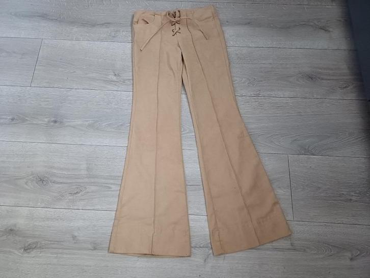 Beige Flared broek Yes or No mt S, Kleding | Dames, Broeken en Pantalons, Zo goed als nieuw, Maat 36 (S), Beige, Lang, Ophalen of Verzenden