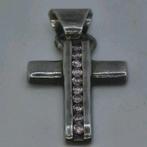 Zilveren kruis met paarse stenen, Ophalen of Verzenden, Zo goed als nieuw, Zilver, Zilver