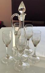 Likeurset. Karaf met 6 glazen., Antiek en Kunst, Antiek | Glas en Kristal, Ophalen of Verzenden