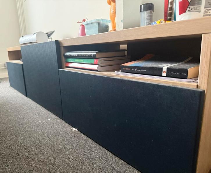 TV meubel Besta IKEA, Huis en Inrichting, Kasten | Televisiemeubels, Gebruikt, Minder dan 100 cm, 25 tot 50 cm, Ophalen