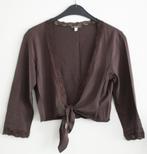 bruin vestje met kanten randje  vestje maat 3, Ophalen of Verzenden, Gedragen, Maat 42/44 (L), Bruin
