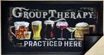 Group therapy practiced here reclame barmatje dripmat deco, Reclamebord, Info@deconoord.nl, Deco Noord, Nieuw