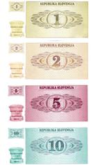 SLOVENIJA    1 - 2 - 5 - 10  TOLARJEV   NIEUW, Verzenden, Overige landen