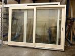 Hardhouten schuifpui met dubbelglas, Doe-het-zelf en Verbouw, Ophalen, Schuifdeur, Glas, 120 cm of meer