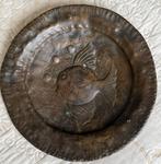 Bronzen Art Deco schotel met vis, gesigneerd, Antiek en Kunst, Ophalen of Verzenden, Brons