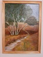 Schilderij landschap heideveld, Antiek en Kunst, Ophalen of Verzenden