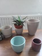 Plantenpotten verschillende maten, Tuin en Terras, Ophalen, Rond, Zo goed als nieuw, Aardewerk