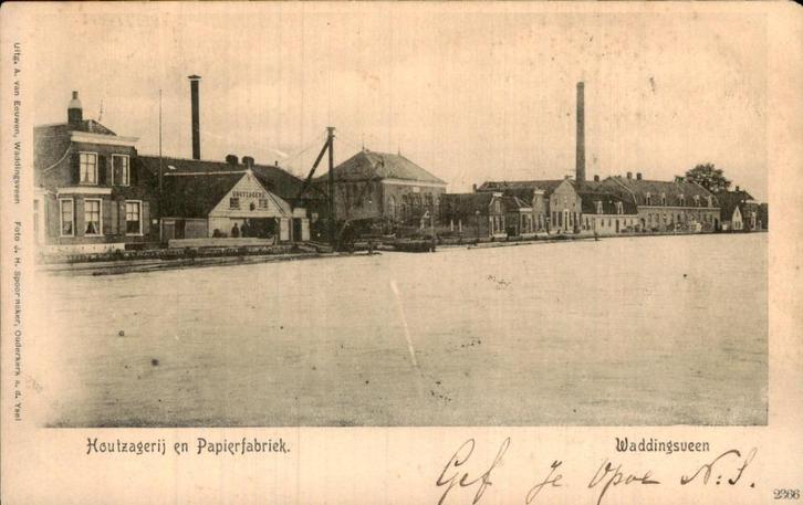 Waddinxveen - Houthandel - Schorsteen, Verzamelen, Ansichtkaarten | Nederland, Gelopen, Zuid-Holland, 1940 tot 1960, Ophalen of Verzenden