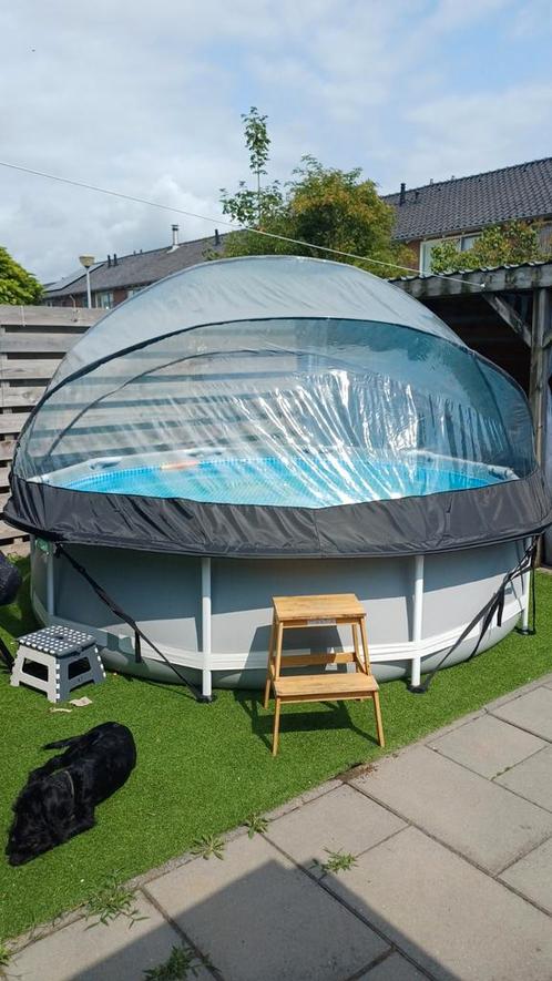 Intex zwembad met overkapping en zandfilterpomp, Tuin en Terras, Zwembaden, Minder dan 80 cm, 200 tot 400 cm, 300 cm of meer, Rond