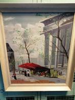Groot ZELDZAAM MOOI SCHILDERIJ "LA MADELEINE PARIJS" 68 X 58, Ophalen of Verzenden