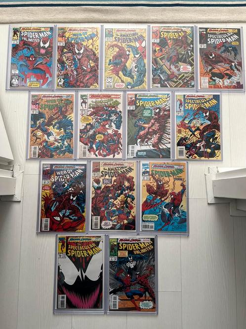 Spiderman maximum carnage compleet nm/mint ongelezen, Boeken, Strips | Comics, Zo goed als nieuw, Complete serie of reeks, Amerika
