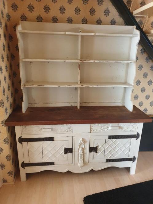 Ouderwetse Buffetkast ( antiek ?? ), Huis en Inrichting, Kasten | Buffetkasten, Gebruikt, Met lade(s), Met deur(en), Met plank(en)