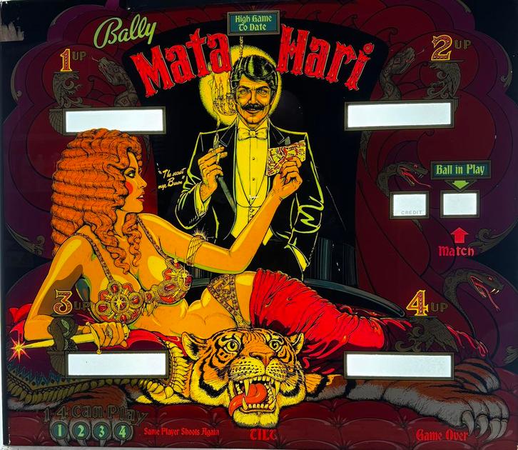 Bally Mata Hari Flipperkast Glasplaat, Verzamelen, Automaten | Flipperkasten, Gebruikt, Mechanisch, Flipperkast, Bally, Ophalen