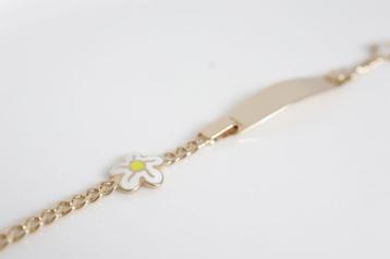 White Flower | 14 Karaat Gouden Meisjes Armband beschikbaar voor biedingen