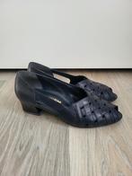 Leren Vintage Instappers, Blauw, Instappers, Ophalen of Verzenden, Zo goed als nieuw