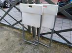 Ikea Gunde witte klapstoelen, Tuin en Terras, Tuinsets en Loungesets, Kunststof, Zo goed als nieuw, Stoel, Ophalen