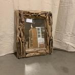 Spiegel – driftwood / drijfhout - 50 x 40 cm - Bij TTM Wonen, Huis en Inrichting, Woonaccessoires | Spiegels, Nieuw, Minder dan 100 cm