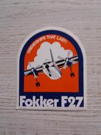 sticker FOKKER F27, Ophalen of Verzenden, Zo goed als nieuw, Bedrijf of Vereniging