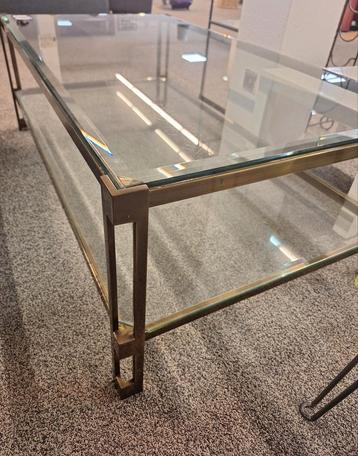 Vintage salontafel van echt brons en glas - 1990 's beschikbaar voor biedingen