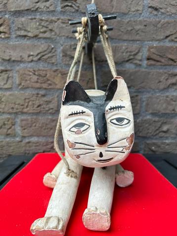 Vintage Marionetten houten Kat, Olifant, Varken beschikbaar voor biedingen