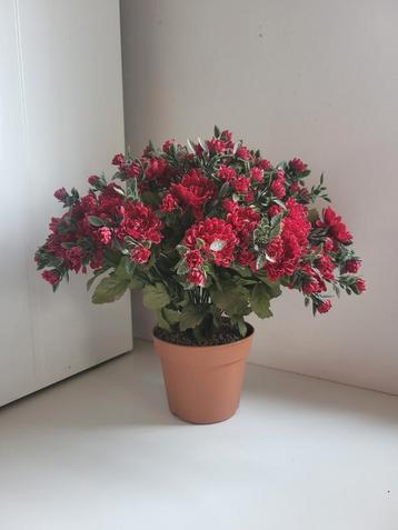 Rood/rose kunstplant chrysant  beschikbaar voor biedingen