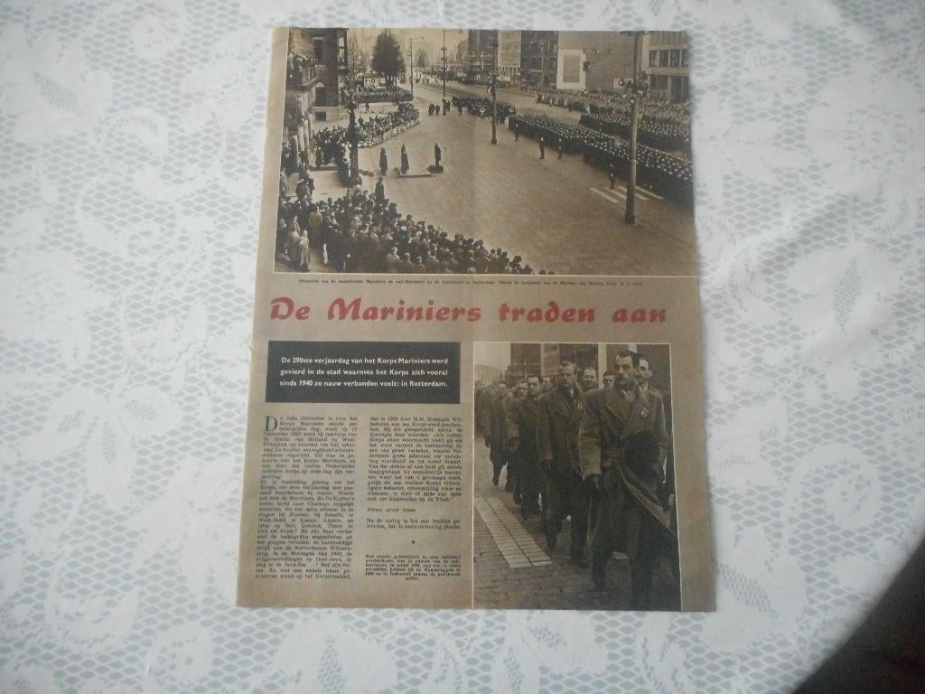 Korps Mariniers. Rotterdam. 290ste Verjaardag. 1955., Ophalen of Verzenden, Landmacht, Nederland, Embleem of Badge