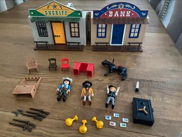 playmobil 4398 – western sheriff en bank meeneemset beschikbaar voor biedingen