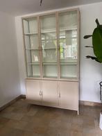 VITRINEKAST elegant 240x 142 cm breed zandkleur actie prijs, 100 tot 150 cm, Nieuw, Glas, Buffetkast zand metaal glas exclusief 142 cm breed actie