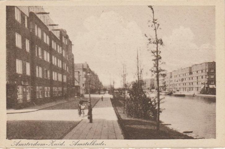 AMSTERDAM, Amstelkade, ca 1925, Verzamelen, Ansichtkaarten | Nederland, Ongelopen, Noord-Holland, 1920 tot 1940, Ophalen of Verzenden