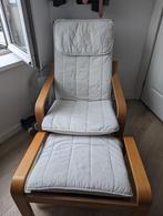IKEA armchair with footstool, Huis en Inrichting, Fauteuils, Gebruikt, Simple modern, 75 tot 100 cm, 50 tot 75 cm