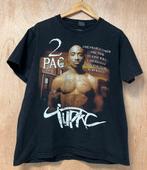 Vintage ‘90s Tupac 2Pac t-shirt front en backprint - Maat L, Kleding | Heren, Maat 52/54 (L), Tupac, Zwart, Ophalen of Verzenden
