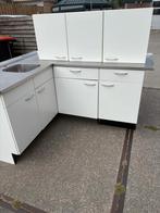 Hoek keukenblok, Huis en Inrichting, Ophalen, Gebruikt, Wit, Enkelwandige keuken