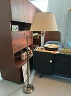Mooie brocante, antieke, vintage schemerlamp, messing, Ophalen, Gebruikt, -, 100 tot 150 cm
