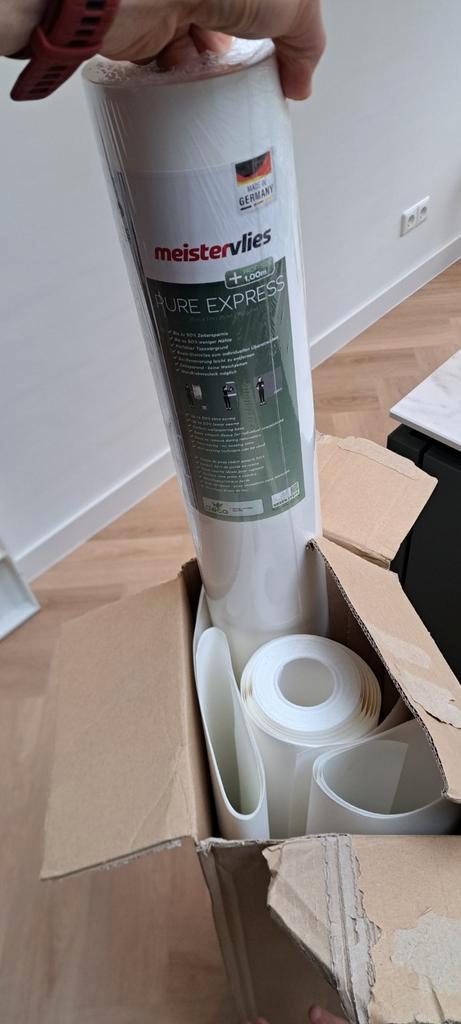 Renovlies Behang - 150 gram, 1 meter breed, Doe-het-zelf en Verbouw, Verf, Beits en Lak, Nieuw, Wit, Ophalen of Verzenden