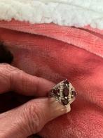 Zilveren ring met amathisten, Gebruikt, Paars, Ophalen of Verzenden, 17 tot 18