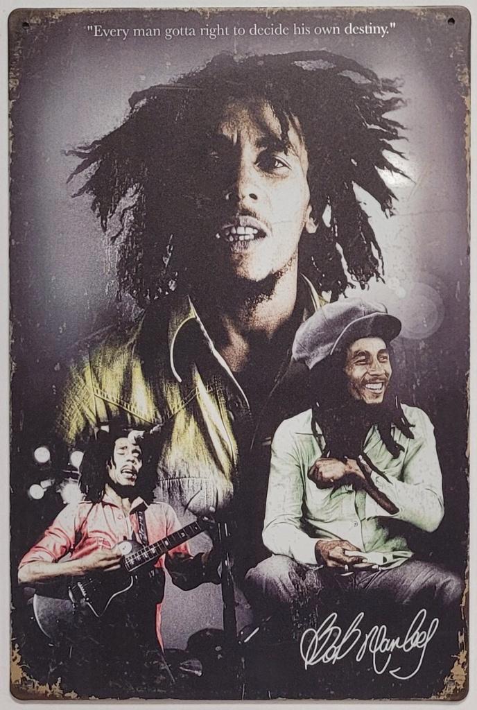 Bob Marley old look collage reclamebord van metaal wandbord, Verzamelen, Muziek, Artiesten en Beroemdheden, Nieuw, Foto of Kaart