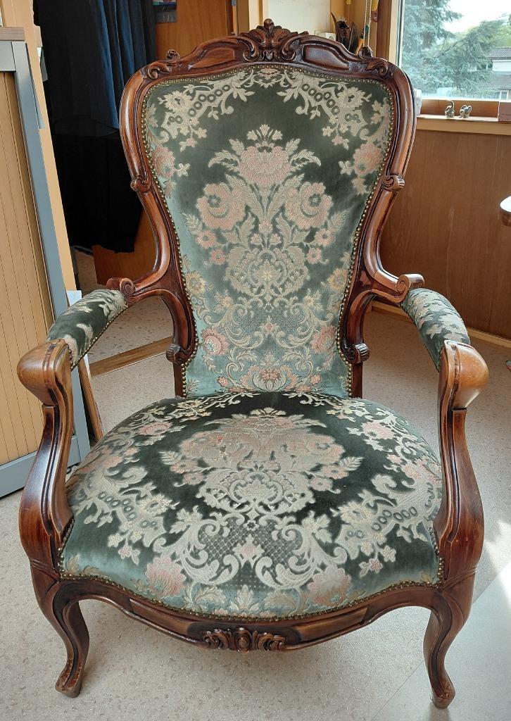 Louis XVI stoel, Huis en Inrichting, Stoelen, Gebruikt, Eén, Hout, Stof, Overige kleuren, Ophalen