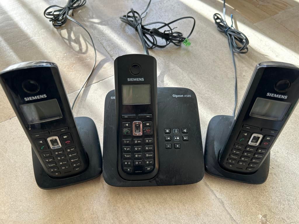 Siemens Gigaset A585 met 3 handsets en antwoordapparaat, Ophalen, Gebruikt, 3 handsets