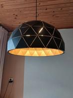 Stalen mat zwarte lamp, brons/goud binnenkant, Ophalen, Gebruikt, Zwart, Rond
