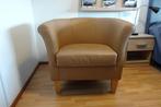 Fraai fauteuiltje - echt leder, in nieuwstaat, Huis en Inrichting, Fauteuils, Ophalen, Minder dan 75 cm, Hout, Zo goed als nieuw