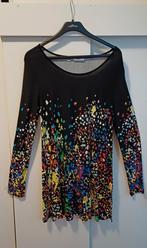 Zwarte jurk met kleurrijke print, maat 44, Zwart, Maat 42/44 (L), Nieuw, Ophalen of Verzenden