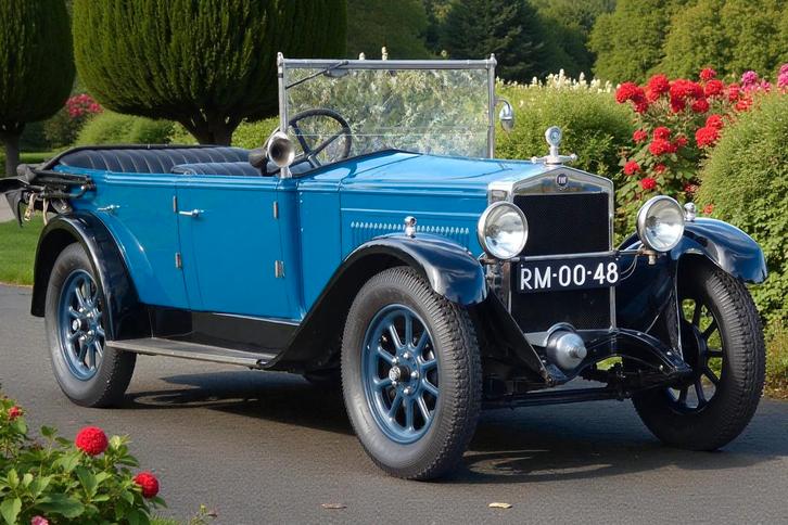 1928 Fiat 509 A Torpedo, Auto's, Oldtimers, Bedrijf, Fiat, Benzine, Cabriolet, Handgeschakeld, Blauw, Zwart, Ophalen