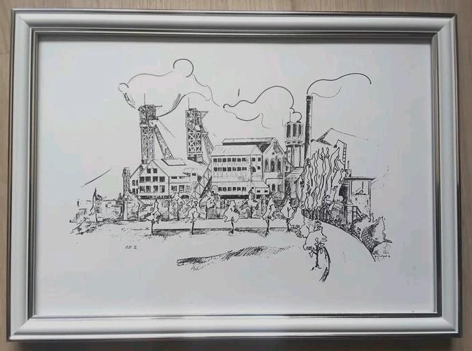 Oranje-Nassau mijn ll mooie ingelijste Pentekening 22x33 cm, Antiek en Kunst, Kunst | Tekeningen en Foto's, Ophalen of Verzenden