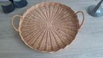 Vintage Rotan Dienblad met Handvatten - Jaren 90, Schaal, Rond, Ophalen of Verzenden, Zo goed als nieuw
