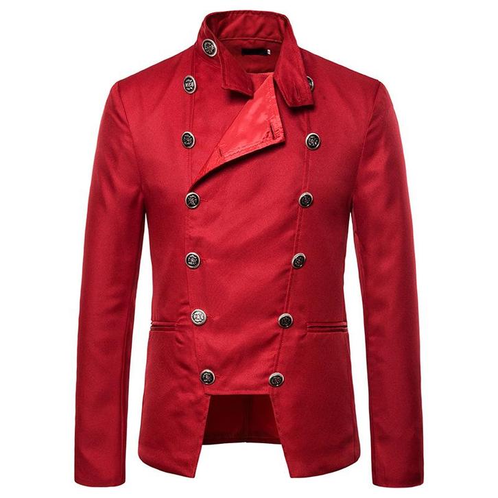 Heren stijlvol double breasted rood colbert / mannen blazer, Kleding | Heren, Kostuums en Colberts, Nieuw, Overige maten, Rood