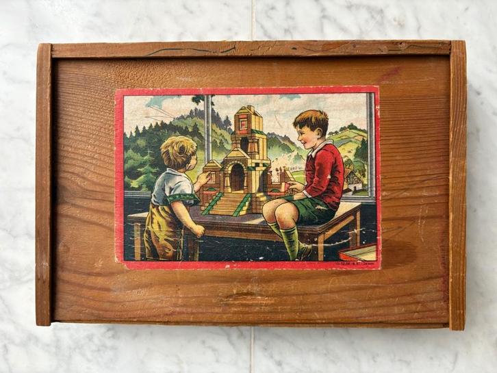 Vintage blokkendoos (compleet!) uit jaren '50 - Duits, Antiek en Kunst, Antiek | Speelgoed, Ophalen of Verzenden