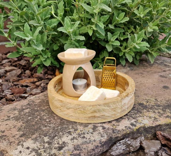 Amberblokjes 4-delig cadeau set (Goude rasp), Huis en Inrichting, Woonaccessoires | Kandelaars en Kaarsen, Nieuw, Minder dan 25 cm