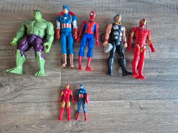 Set Marvel actiefiguren o.a. Spiderman, Iron Man, Thor, Hulk beschikbaar voor biedingen