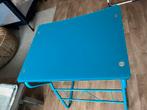 Blauw Bureau Tafelblad blauw glas, Huis en Inrichting, Ophalen, Gebruikt, 50 tot 100 cm, Rechthoekig