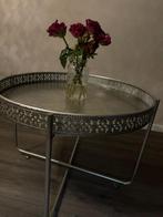 bijzettafel groot mag weg voor weinig, Huis en Inrichting, Metaal of Aluminium, Rond, Zo goed als nieuw, 55 tot 75 cm